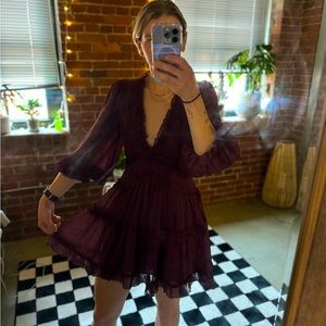 Lovely purple patterned dress open back
